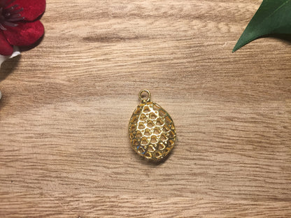 Tear Drop Charm /Pendant, 18K Gold Overlay Over Brass, Charms for Earring Necklace Bracelets, Bridesmaids Pendant, Findings,Jewelry Supplies