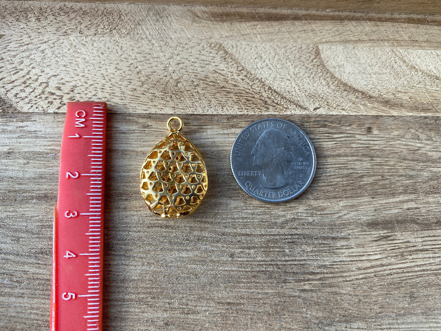 Tear Drop Charm /Pendant, 18K Gold Overlay Over Brass, Charms for Earring Necklace Bracelets, Bridesmaids Pendant, Findings,Jewelry Supplies