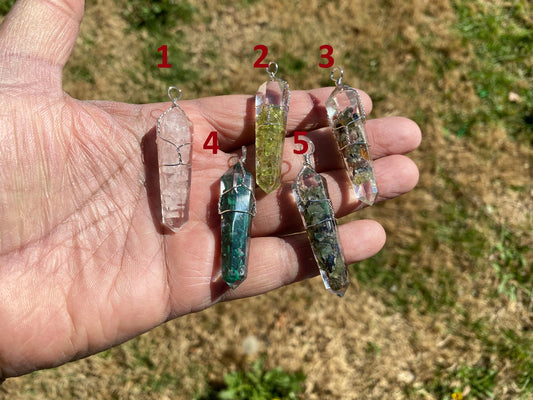 Terminated Pointed Silver Plated Wire Wrapped Gemstone, Crown Chakra, Healing Stone, Bridesmaids Jewelry, Cleansing Stone, Quartz Pendants