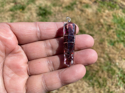 Terminated Pointed Silver Plated Wire Wrapped Gemstone, Crown Chakra, Healing Stone, Bridesmaids Jewelry, Cleansing Stone, Quartz Pendants