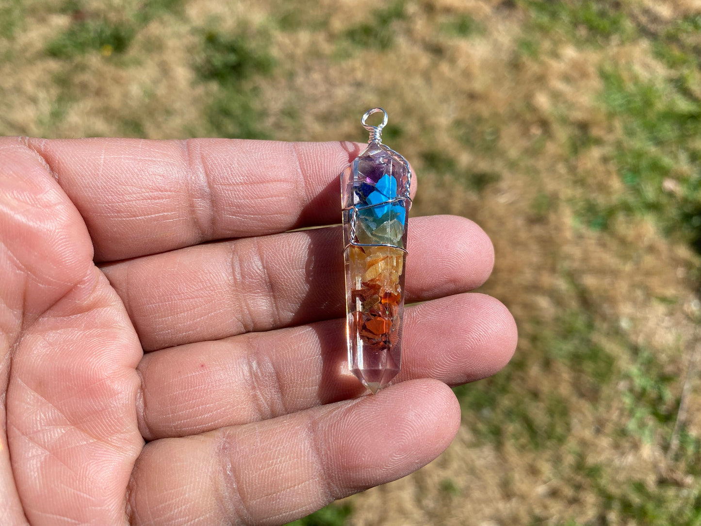 Terminated Pointed Silver Plated Wire Wrapped Gemstone, Crown Chakra, Healing Stone, Bridesmaids Jewelry, Cleansing Stone, Quartz Pendants