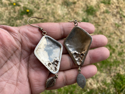 Tibetan Designs Earrings, Made with Tibetan Silver Howlite Turquoise Stone, Tribal Earrings, Bohemian Earrings, Gift for Wife, Light Weight