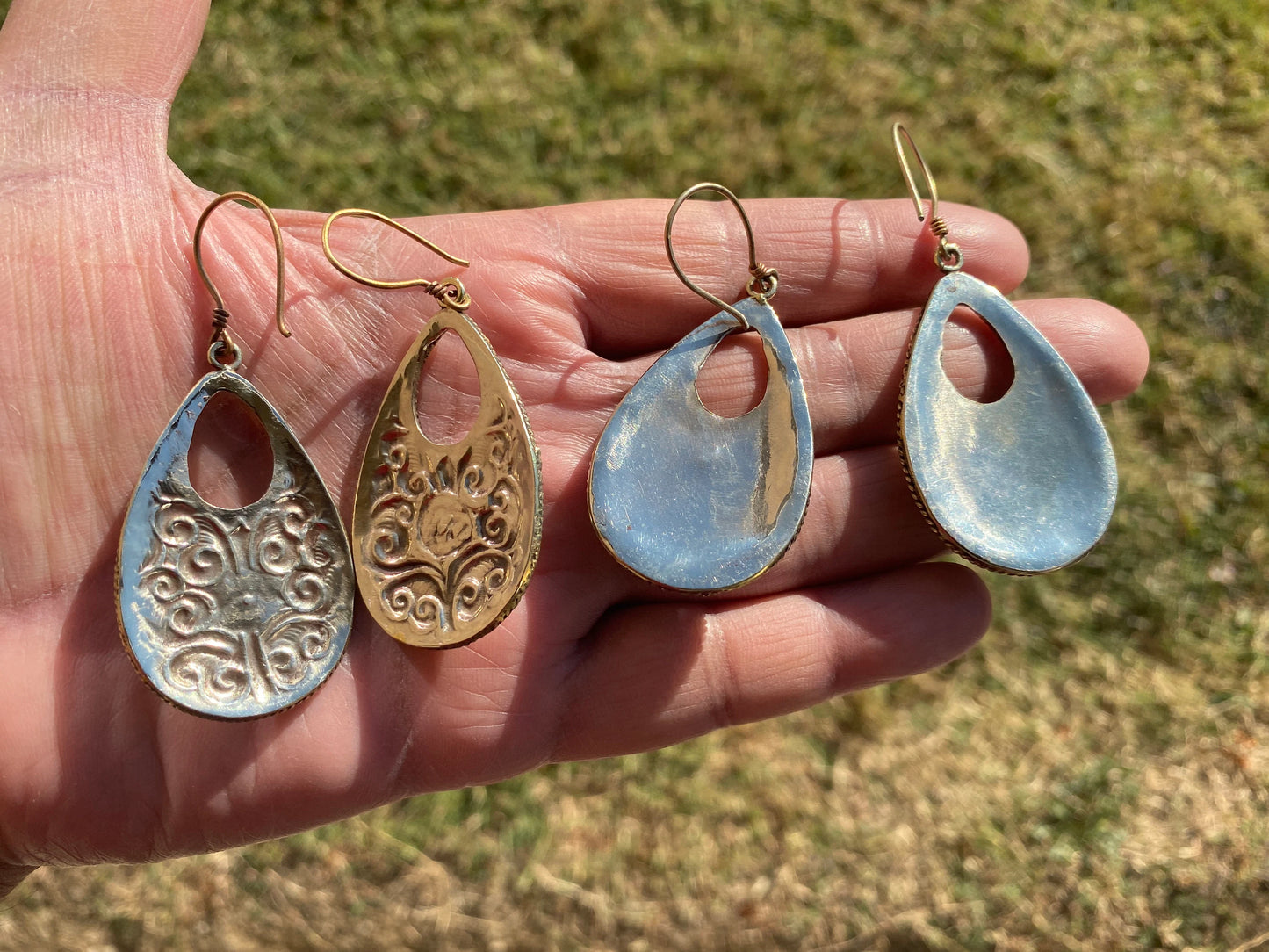 Tibetan Designs Earrings, Made with Tibetan Silver Turquoise or Coral Stone, Tribal Earrings, Bohemian Earrings, Gift for Wife, Light Weight