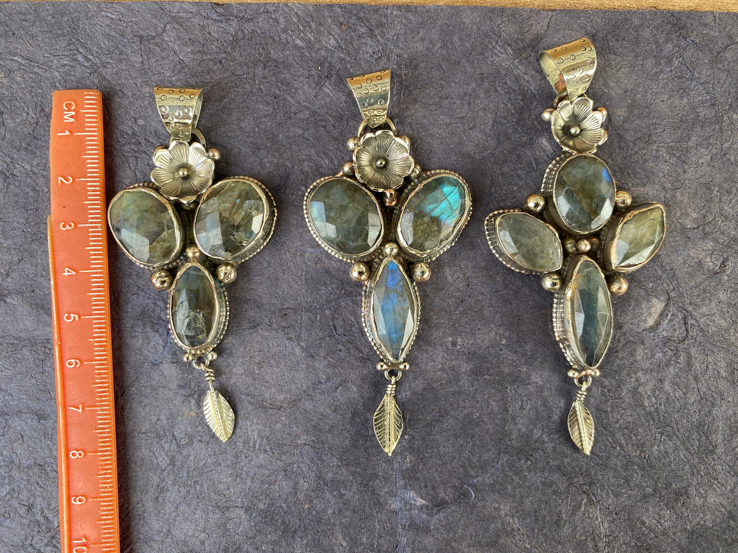 Labradorite Natural Stone Tibetan Silver Pendant, Tibetan Jewelry, Women's Jewelry, Statement Jewelry, Birthstone,  Natural Gemstone