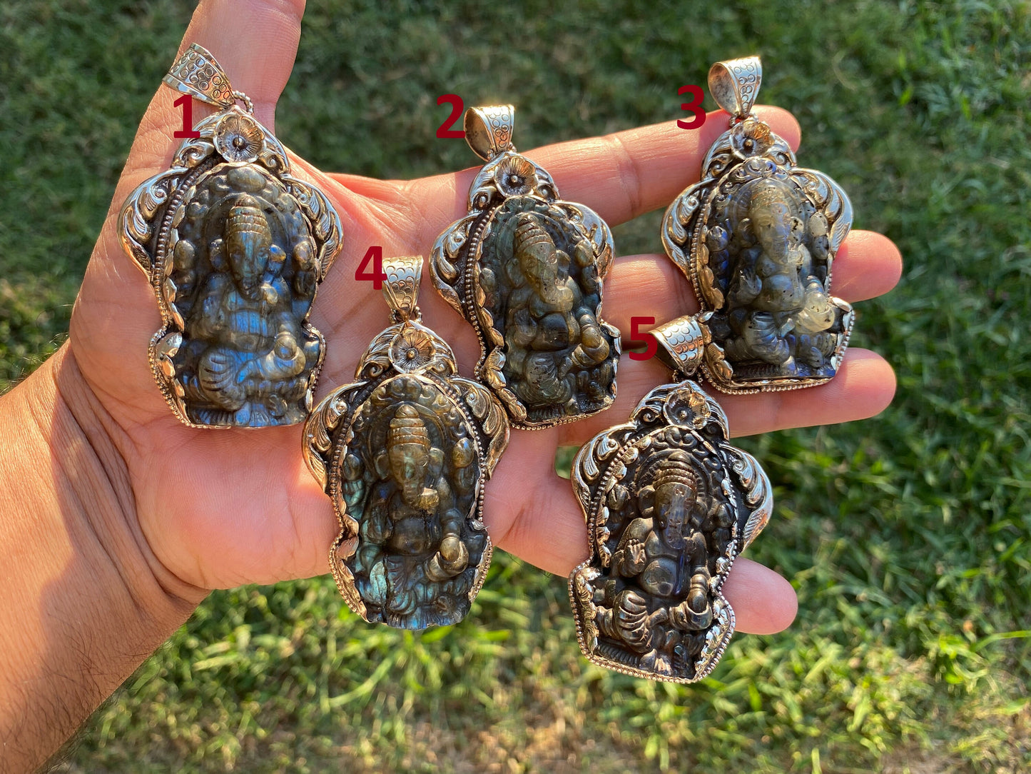 Carved Lord Ganesh Labradorite Pendant, Tibetan Silver Pendant, Deity Jewelry, Hindu Symbolism, Spiritual Accessory, Remover Of Obstacles