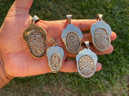 Dendritic Opal Agate Natural Gemstone, Tibetan Silver Pendant, Handcrafted Jewelry, Natural Stone Jewelry, Pendant for Necklace, Boho Chic