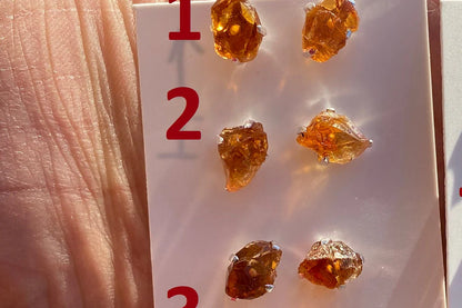 Tiny Raw Citrine Studs Earrings, Sterling Silver Earrings, Rough Citrine Sterling Silver Earring, Raw Citrine Earring, November Birthstone