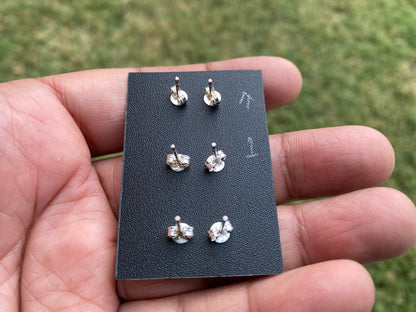 Tiny Raw Moonstone Post Earrings, Sterling Silver Earrings, Prong Stud Earring, Rainbow Moonstone Earrings, Crystal Studs, June Birthstone,