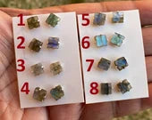 Tiny Raw Natural Labradorite Sterling Silver Stud Earrings, Gemstone Prong Earring, Small Labradorite Stone Earrings, Labradorite Jewelry