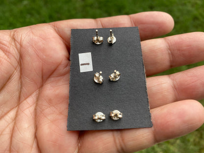 Tiny Raw Natural Peridot Gemstone Sterling Silver Stud Earrings, Peridot Earrings, Natural Stone Prong Stud Earring, August Birthstone