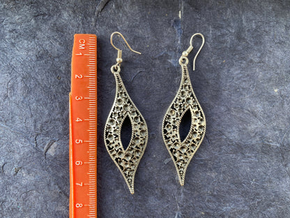 Tribal Earrings, Antique Silver Plated Earrings, Boho Earrings, Ethnic Earrings, Bohemian Earrings, Ethnic Jewelry, Egyptian Jewelry