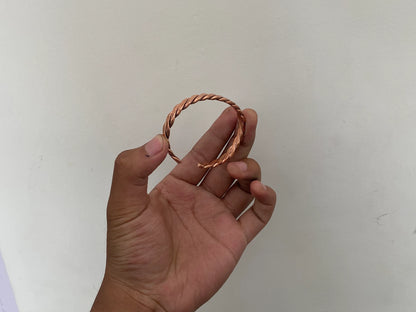 Twisted Pure Copper Bangles, Unisex Bangle, Daily wear Bracelet, Bracelet for Fashion, Healing, meditation, inner peace, Perfect gift idea.