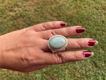 Two Tone Adjustable Gemstone Ring, Gold & Silver Overlay Ring, Statement Ring, Women's Ring, Birthday Gift, One of a Kind Jewelry