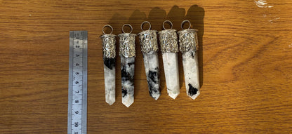 Unique Pointed Moonstone Tibetan Silver Pendant | Natural Gemstone Jewelry, Unisex Pendant for Daily Wear, High Energy Stone Pendant