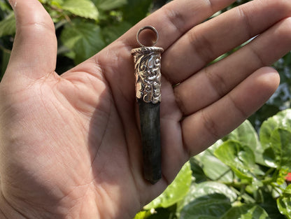 Unique Pointed Natural Labradorite Tibetan Silver Pendant | Bohemian Style, Artisian Jewelry, Spiritual Protection Healing Calming Jewelry