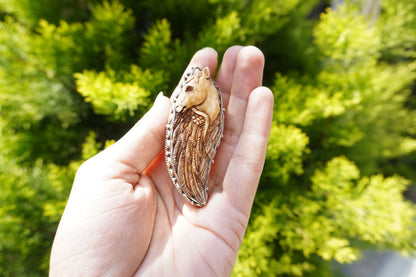 Unique Tibetan Silver Ring: Horse Face and Angel Wing Buffalo Bone Ring – A Symbol of Freedom and Protection, Animal lover Ring, Unique Gift