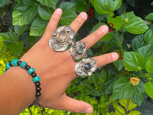 Unique Tibetan Silver Rings with Natural Gemstones, Handmade Ring, Gift ideas, Trendy rings, Gift ideas, Daily wear Ring.