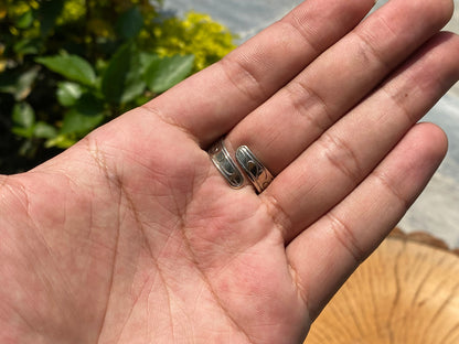Unique Unisex Aesthetic Ring, Adjustable Ring, Tibetan silver Ring.