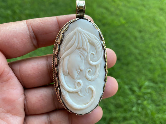 Virgo Zodiac Buffalo Bone Tibetan Silver Pendant, Zodiac Sign Jewelry, Astrological Sign Pendant, Virgo Jewelry, Birthday Gift, Boho Pendant