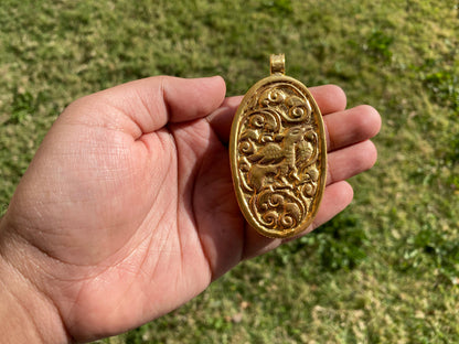 Virgo Zodiac Carved Bone Pendant, 18k Brushed Gold Overlay with Anti Tarnish, Horoscope Pendant, Zodiac Sign Jewelry, Virgo Jewelry,