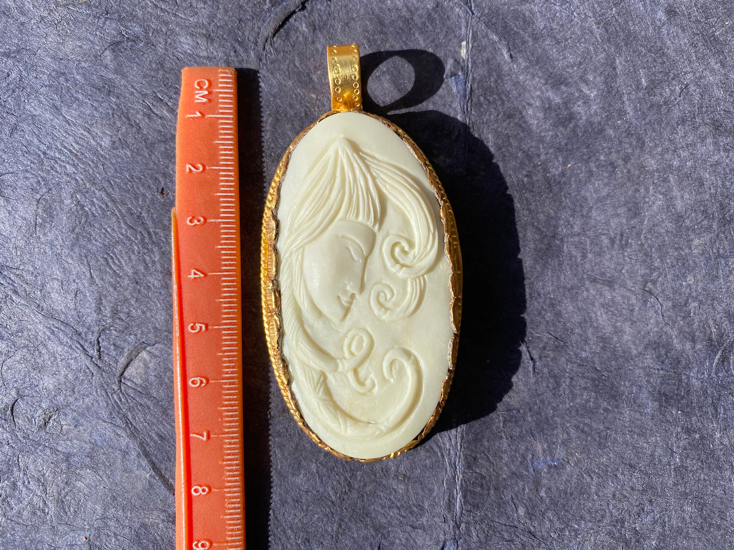 Virgo Zodiac Carved Bone Pendant, 18k Brushed Gold Overlay with Anti Tarnish, Horoscope Pendant, Zodiac Sign Jewelry, Virgo Jewelry,