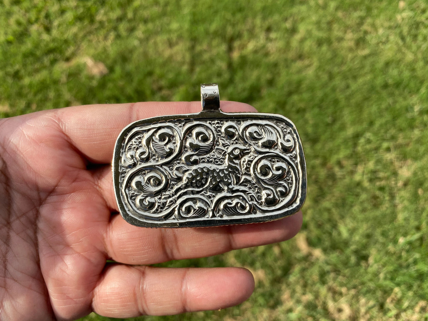 Weed Lovers Pendant, Hand Carved Bone Tibetan Silver, Marijuana Jewelry, Funny Jewelry,  Cannabis Leaf Pendant, Cannabis Pendant, Pot, CBD