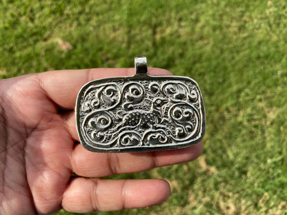 Weed Lovers Pendant, Hand Carved Bone Tibetan Silver, Marijuana Jewelry, Funny Jewelry,  Cannabis Leaf Pendant, Cannabis Pendant, Pot, CBD