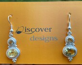 Yellow Sapphire Gemstone Silver Overlay Earring, Birthstone, Birthday Gift, Dangle Earring, Gemstone Earrings, Bridesmaid Earring