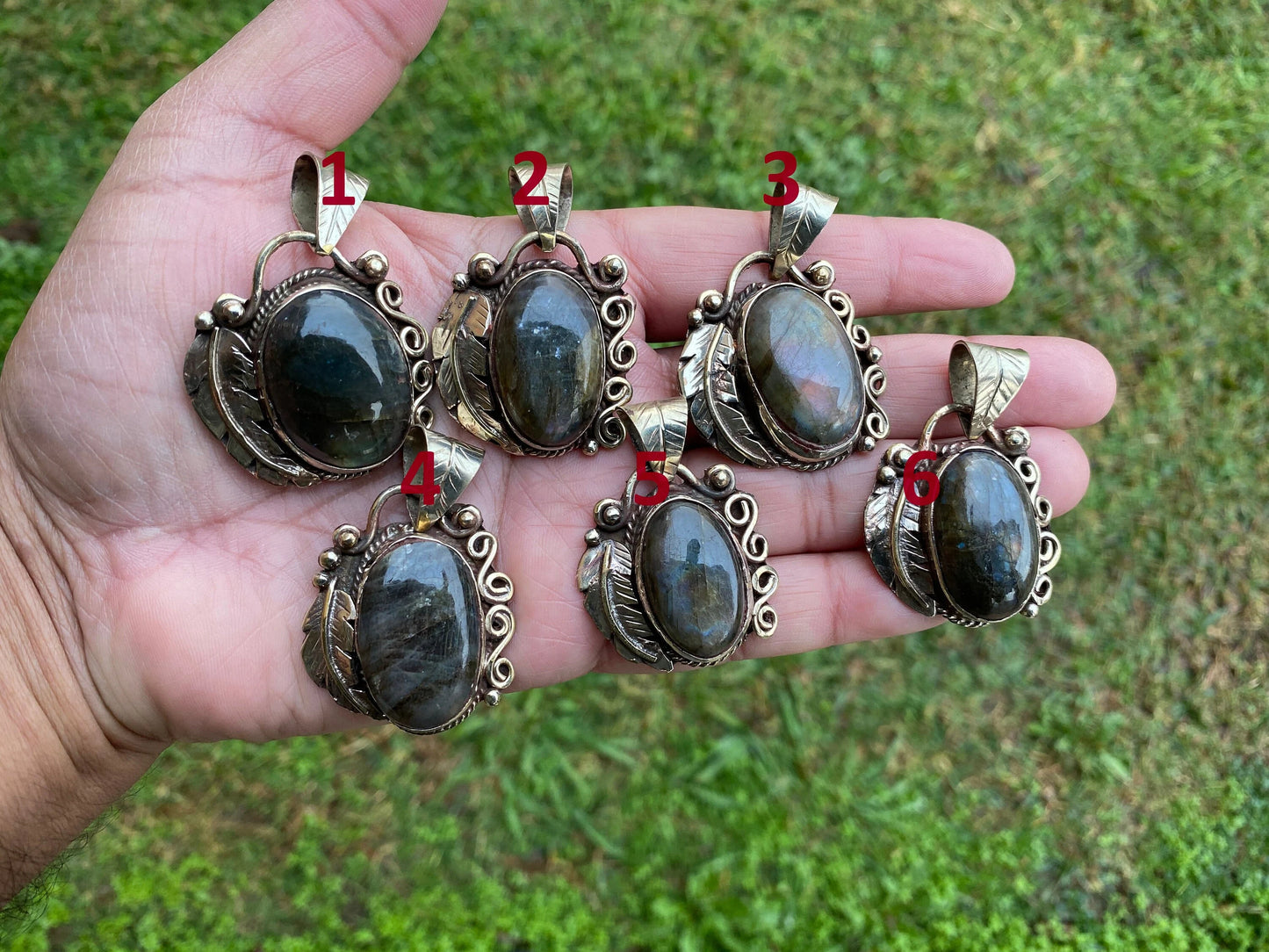 Natural Labradorite Tibetan Silver Pendant with Gemstone, Healing Crystal, Women Jewelry, Birthstone, Ethnic Jewelry, Natural Stone Pendant
