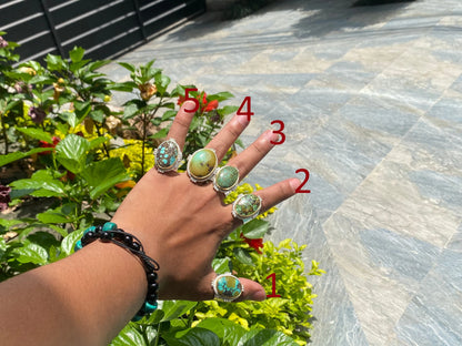Timeless Treasures: Turquoise Boho Ring for the Modern Woman, Handmade Ring, Hammered Ring, Oval shaped Ring.