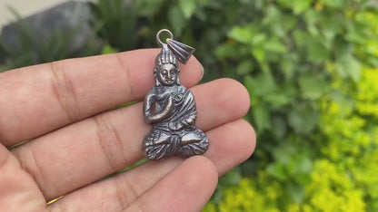 Handcrafted Silver Overlay Buddha Pendant, Sacred Buddhist Symbol, Peaceful and Tranquil Pendant, Pendant for Positivity, Healing Pendant