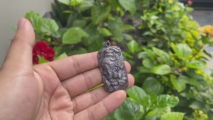 Divine Shiva Pendant: Tibetan Silver Overlay Pendant, Hand Carved Pendant, Unisex Pendant, Blessings of Lord Shiva.