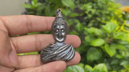 Symbol of Peace: Beautifully Handcrafted Buddha in Silver Overlay Brass Pendant, Feel the Peace and Serenity, Pendant for Positivity.