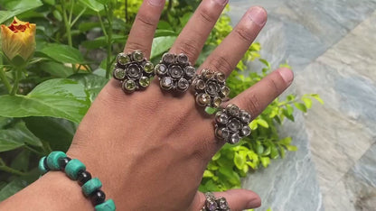 Antique floral designed Adjustable Ring, Hammered Ring, Handmade Ring, Gift ideas, Daily wear Ring.
