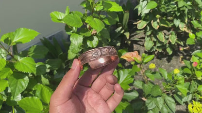 Copper Bracelet engraved with Tibetan Healing Mantra, Daily wear Bracelet, Hammered Bracelet, Copper Bracelet, Bracelet for gift.