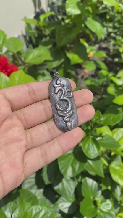 Handcrafted Silver Overlay OM Pendant, Spiritual Pendant, Unique Pendant, Unisex Jewelry, Hinduism Inspired Pendant, Mystical Strength.