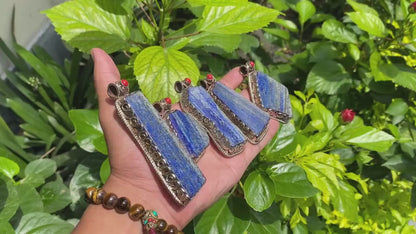Unique Raw Lapis Pendant adorned with Red Coral and Tibetan Silver, Daily wear Pendant, Handmade Floral Design, Unisex Pendant, Unique gift.
