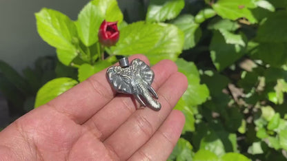 Majestic Elephant Pendant in Brass, Handmade Elephant carved on Brass, Unique elephant Pendant, Unisex Pendant, Hammered design.