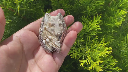 Unique Wolf Head Carved Buffalo Bone in Tibetan Silver Ring, For Daily Wear | Boho Ring, Animal Lover's Jewelry, Unisex Ring, Perfect Gift