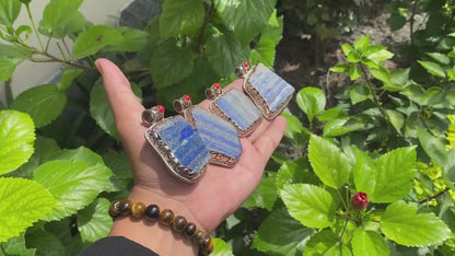 Collectible Floral designed Handmade Pendant with Lapis, Coral & Hammered Silver - Unisex Statement Jewelry, Unique pendant, Unisex gift.