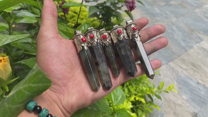 Healing Labradorite Pendant with Boho Charm, Daily wear pendant, Pointed Pendant, Coral adorned pendant.