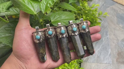 Elegant Big Pointed Labradorite Pendant for Daily Wear, Natural Gemstone Pendant, Pointed Pendant.