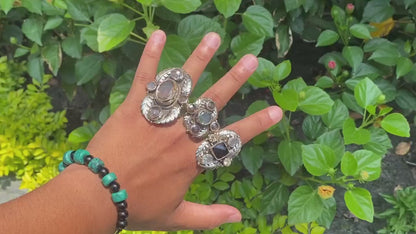 Unique Tibetan Silver Rings with Natural Gemstones, Handmade Ring, Gift ideas, Trendy rings, Gift ideas, Daily wear Ring.