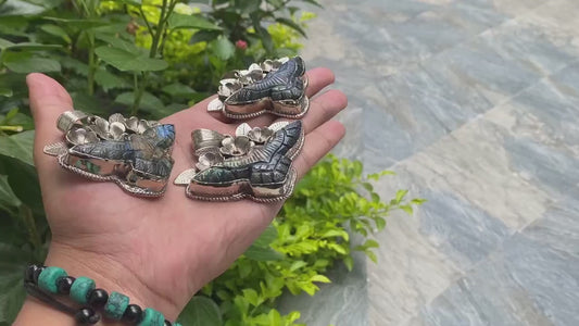 Daily Wear Labradorite Pendant: Elegant Eagle and Floral Design, Hammered Pendant, Unique labradorite pendant, Healing properties .