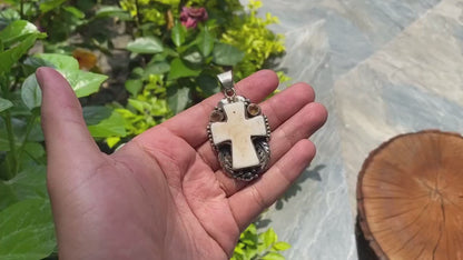 Cross Bone Pendants for Everyday wear and Special Occasion, Eco Friendly Pendant, Meaningful Gift, Tibetan Silver Jewelry.