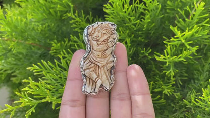 Hand Carved Lord Ganesha Side Profile in Buffalo Bone Ring | Tibetan Silver Ring, Carved Ring, Hindu Jewelry, Spiritual Jewelry, Lucky Ring