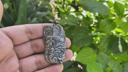 Handmade Floral Cross Silver Overlay Brass Pendant | Christian Jewelry, Catholic Jewelry, Pendant Necklace, Religious Pendant, Uni