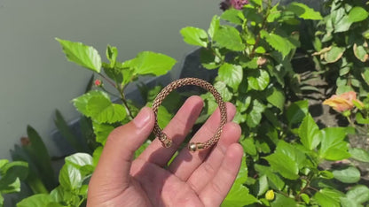 Copper and Brass twisted Bracelet with brass cap, Unique Bracelet, Handmade Bracelet, Gift ideas , Bracelet for daily use, Hammered bangle.